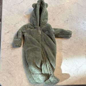 Eddie Bauer Olive Fleece Kids Footie